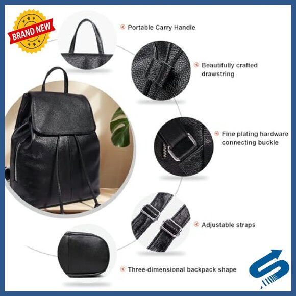 Genuine Leather Convertible Backpack Purse for Women Work Travel main image 6